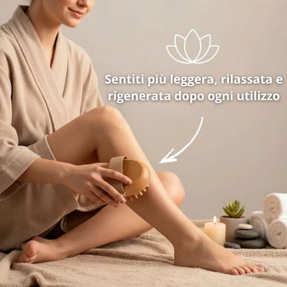 Spazzola anticellulite in legno – Favorisce la circolazione sanguigna e leviga la pelle