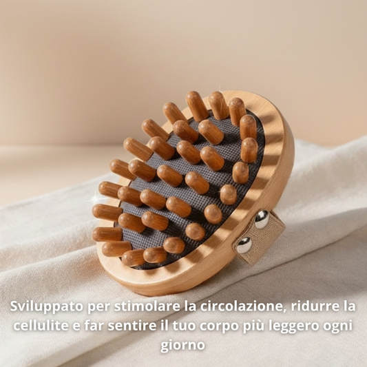 Spazzola anticellulite in legno – Favorisce la circolazione sanguigna e leviga la pelle
