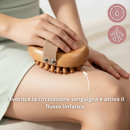 Spazzola anticellulite in legno – Favorisce la circolazione sanguigna e leviga la pelle