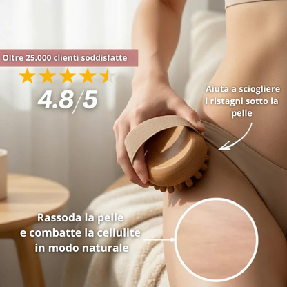 Spazzola anticellulite in legno – Favorisce la circolazione sanguigna e leviga la pelle
